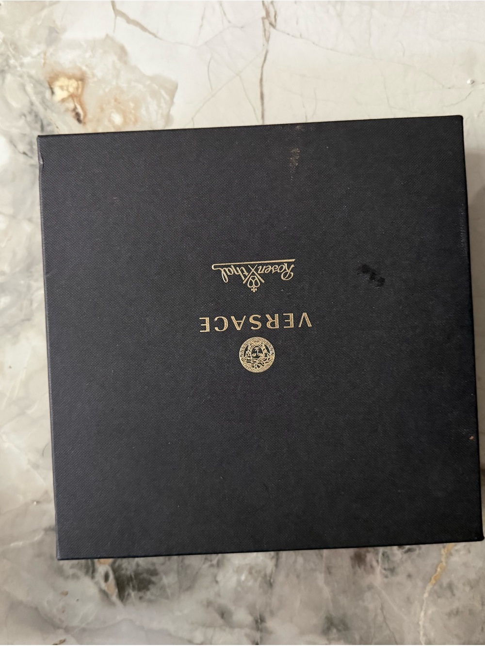 Authentic Versace x Rosenthal "Arabesque Ice" Medusa Dessert Plate Set